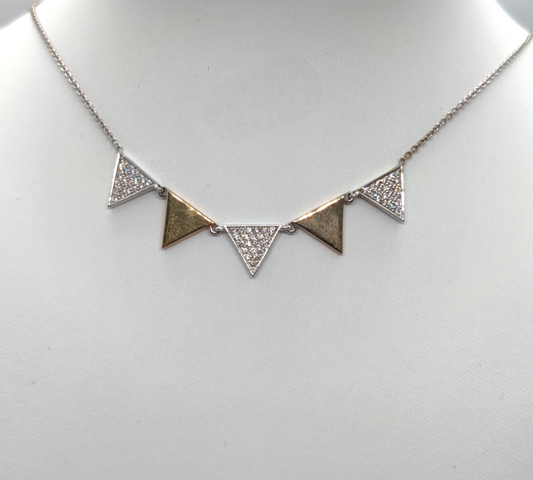 Triangles Necklace With Diamonds